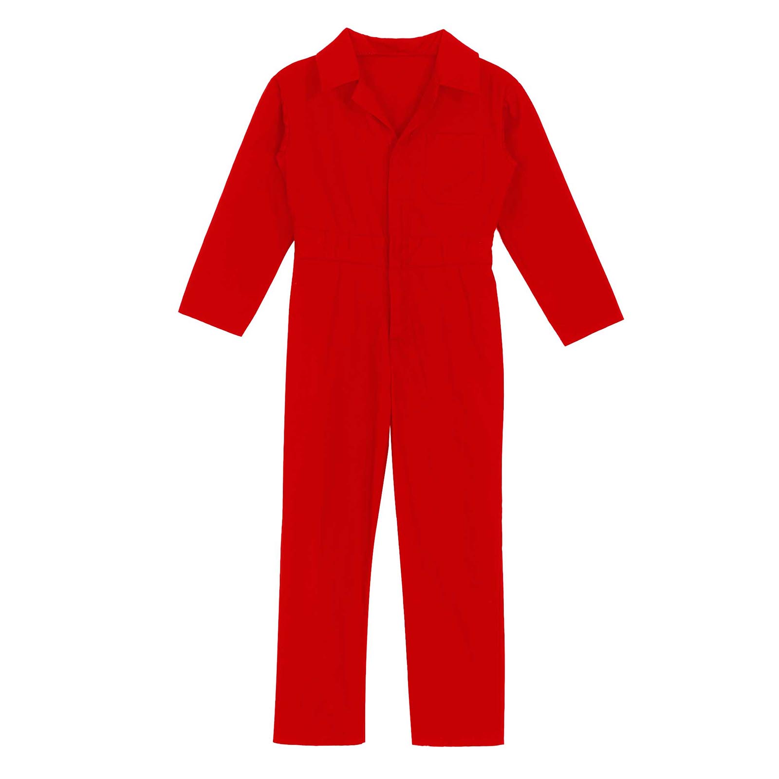 Children Solid Color Coverall Jumpsuit Mechanic Coveralls Boiler Suit Flight Suit Stylish Long Sleeve Zipper Bodysuit Overalls