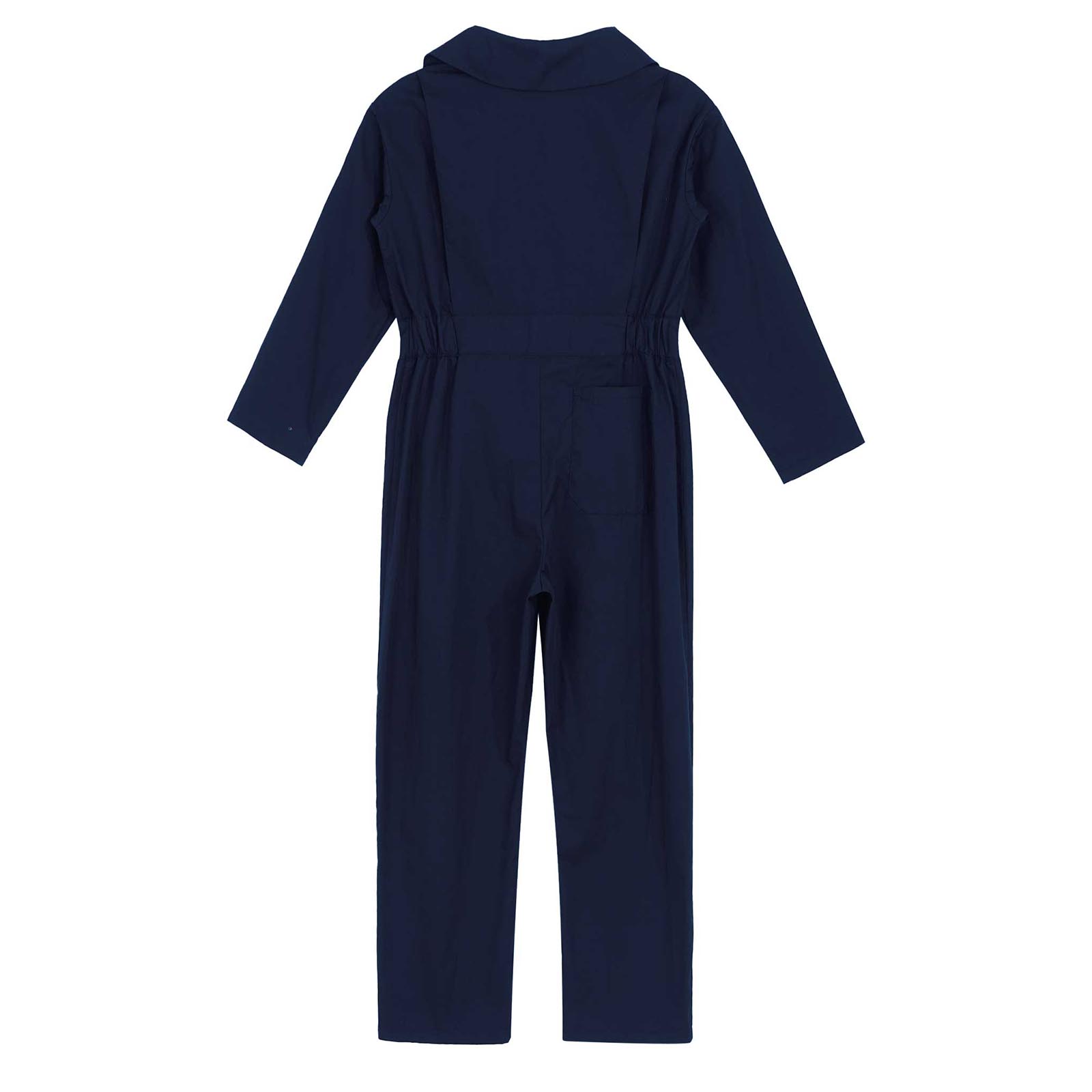 Children Solid Color Coverall Jumpsuit Mechanic Coveralls Boiler Suit Flight Suit Stylish Long Sleeve Zipper Bodysuit Overalls