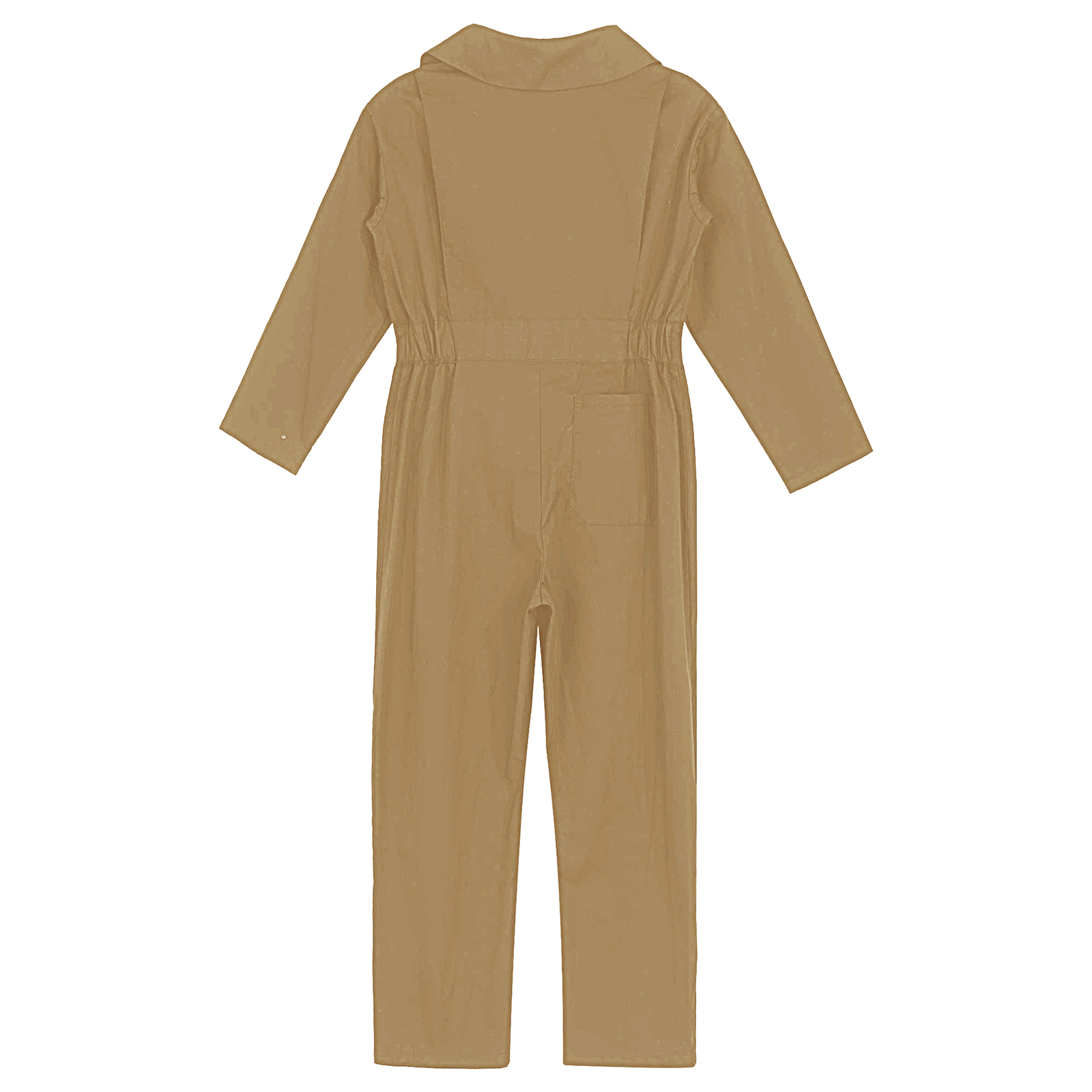 Children Solid Color Coverall Jumpsuit Mechanic Coveralls Boiler Suit Flight Suit Stylish Long Sleeve Zipper Bodysuit Overalls