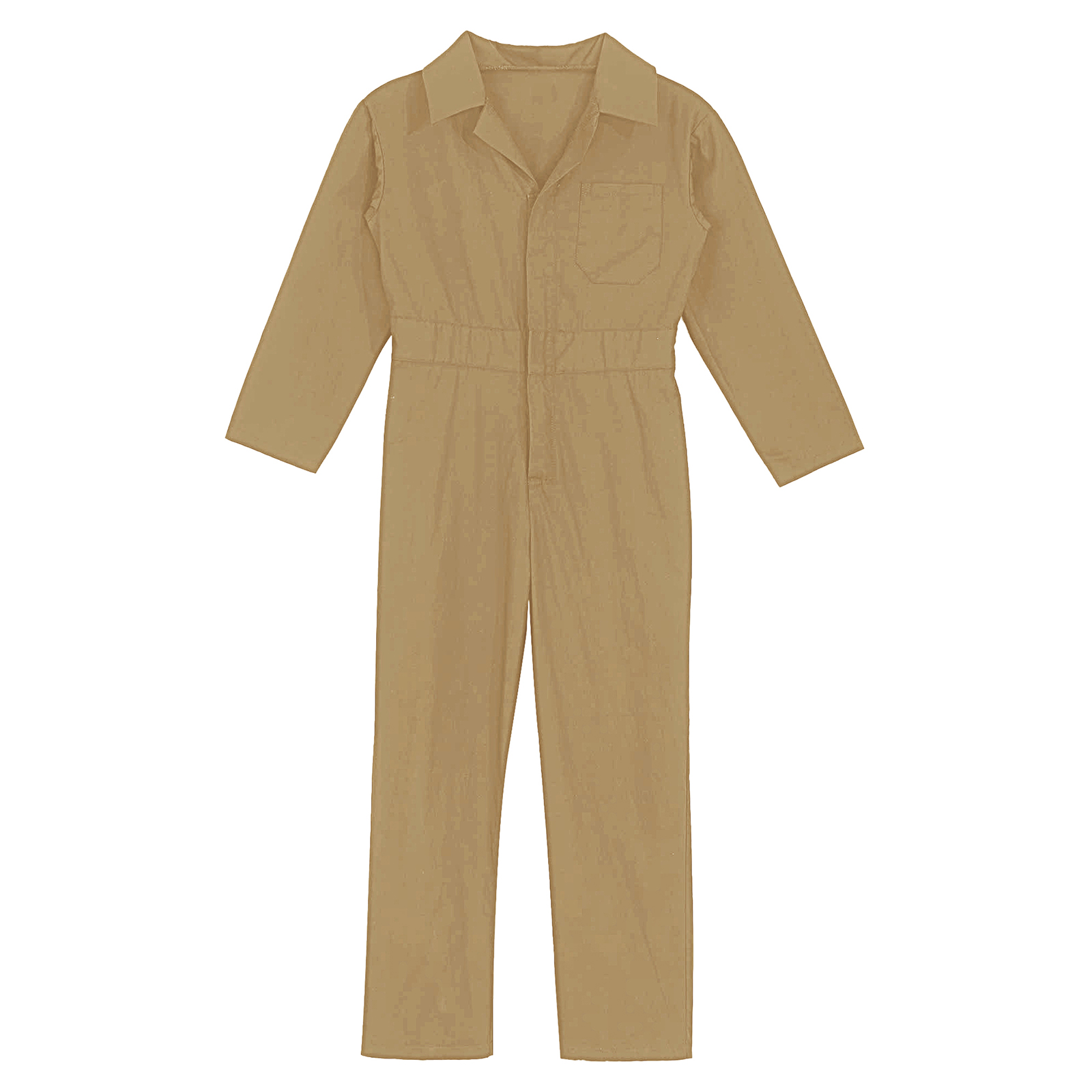 Children Solid Color Coverall Jumpsuit Mechanic Coveralls Boiler Suit Flight Suit Stylish Long Sleeve Zipper Bodysuit Overalls