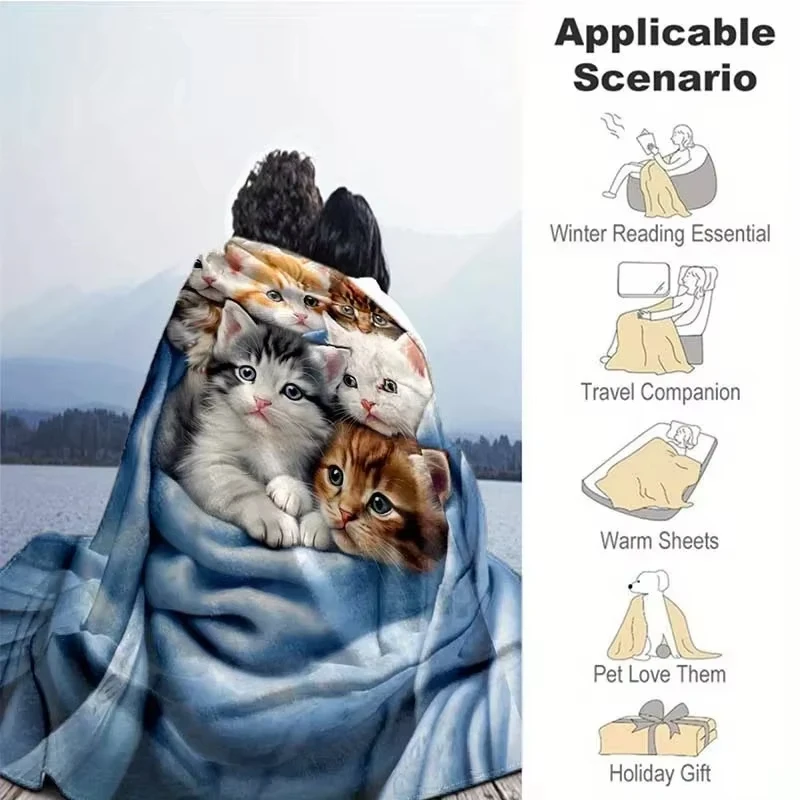 Imitation Rabbit Fur Leopard Print DoubleLayer Blanket for Home Sofa Camping Outdoor MultiFunctional Throw