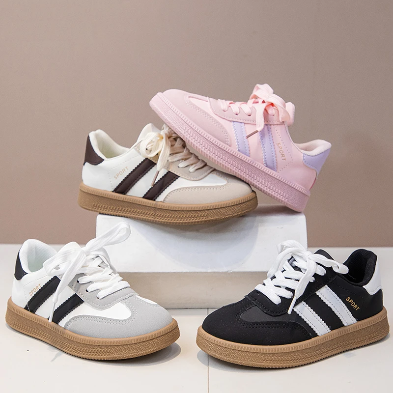 Children's Board Shoes Boys Sneakers 3-18 Years Old Khaki Boys Girls Single Shoes Four Seasons Non-slip Kids De Training Shoes