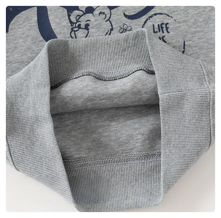 Spring New Children Clothes Korean Style Boys Fake Two Piece Sweatshirt Detachable Collar Cartoon Printed Long Sleeve Top