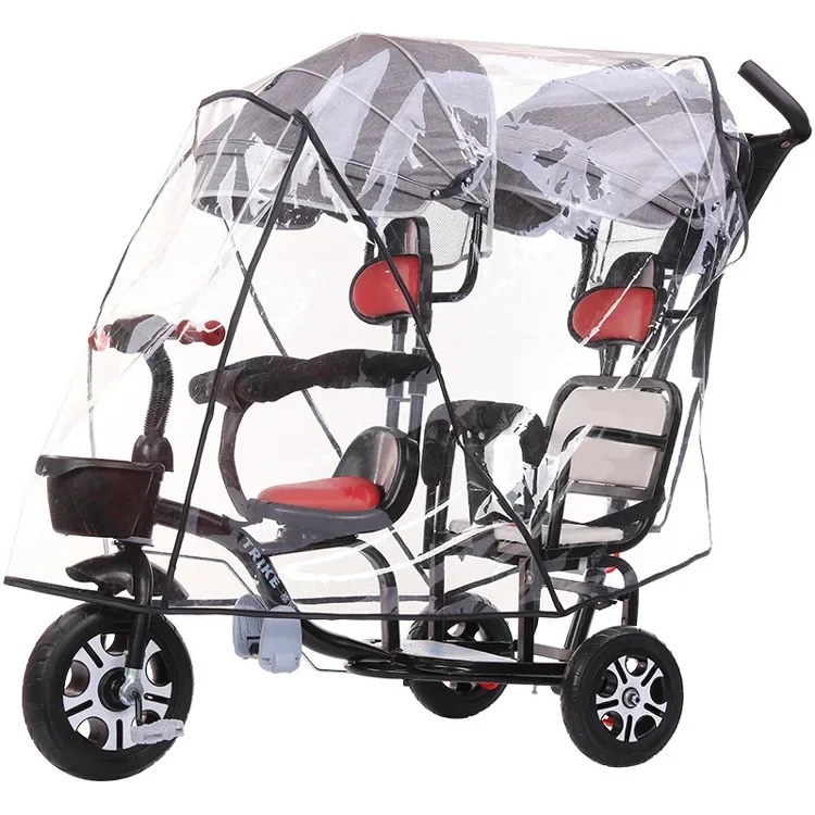 Twin Stroller Rain Cover Baby Pram Universal Accessories Baby Stroller Windproof Warm Dust Proof Cover