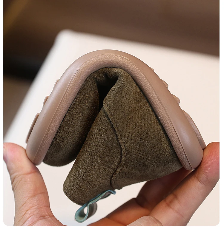 Autumn Winter Baby Boys Girls Boots Oxford Suede Children Casual Shoes Outdoor Anti-slip Infant Shoes Plush Kids Ankle Boots
