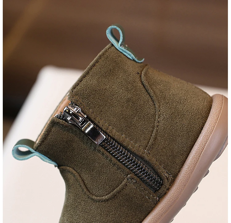 Autumn Winter Baby Boys Girls Boots Oxford Suede Children Casual Shoes Outdoor Anti-slip Infant Shoes Plush Kids Ankle Boots
