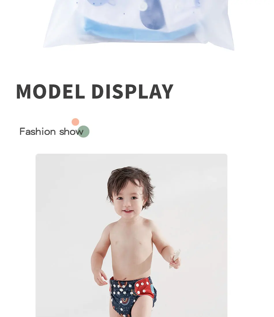 Happyflute 4Pcs/Set Eco-Friendly Cloth Diaper Ecological Reusable Baby Diapers