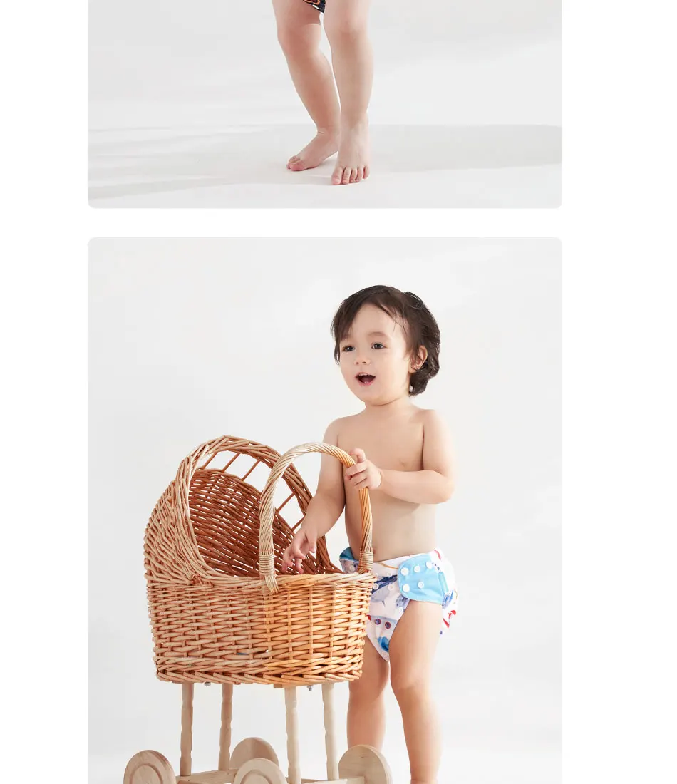 Happyflute 4Pcs/Set Eco-Friendly Cloth Diaper Ecological Reusable Baby Diapers