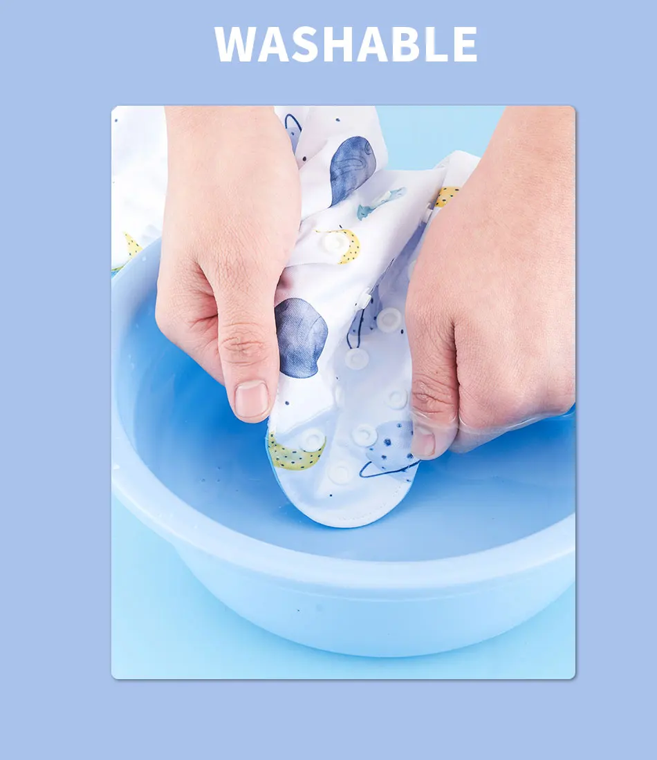 Happyflute 4Pcs/Set Eco-Friendly Cloth Diaper Ecological Reusable Baby Diapers