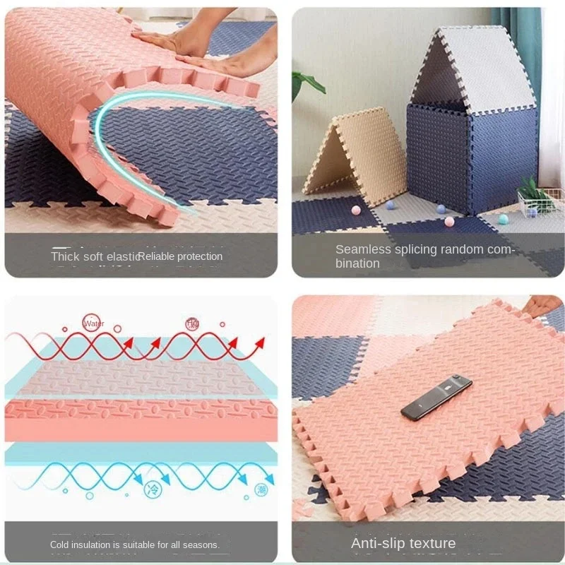 12pcs Foam Baby Play Mat Puzzle Mat Kids Interlocking Exercise Tiles Rugs Floor Tiles Toy Carpet Soft Carpet 30*30*1cm
