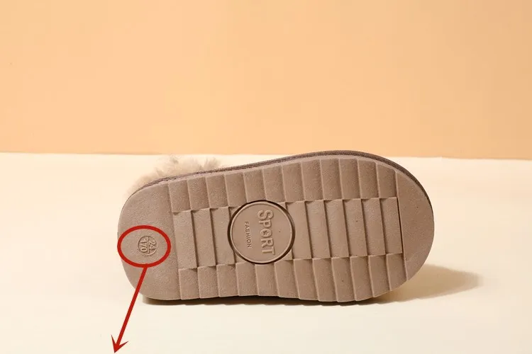 GT-CECD New Winter Children Snow Boots Genuine Leather Girls Boots Warm Plush Boy Shoes Fashion Kids Boots Baby Toddler Shoes