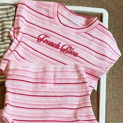 TZ2866 Unisex Summer Striped Short Sleeve Two-Piece Set Children's Clothing for Boys And Girls