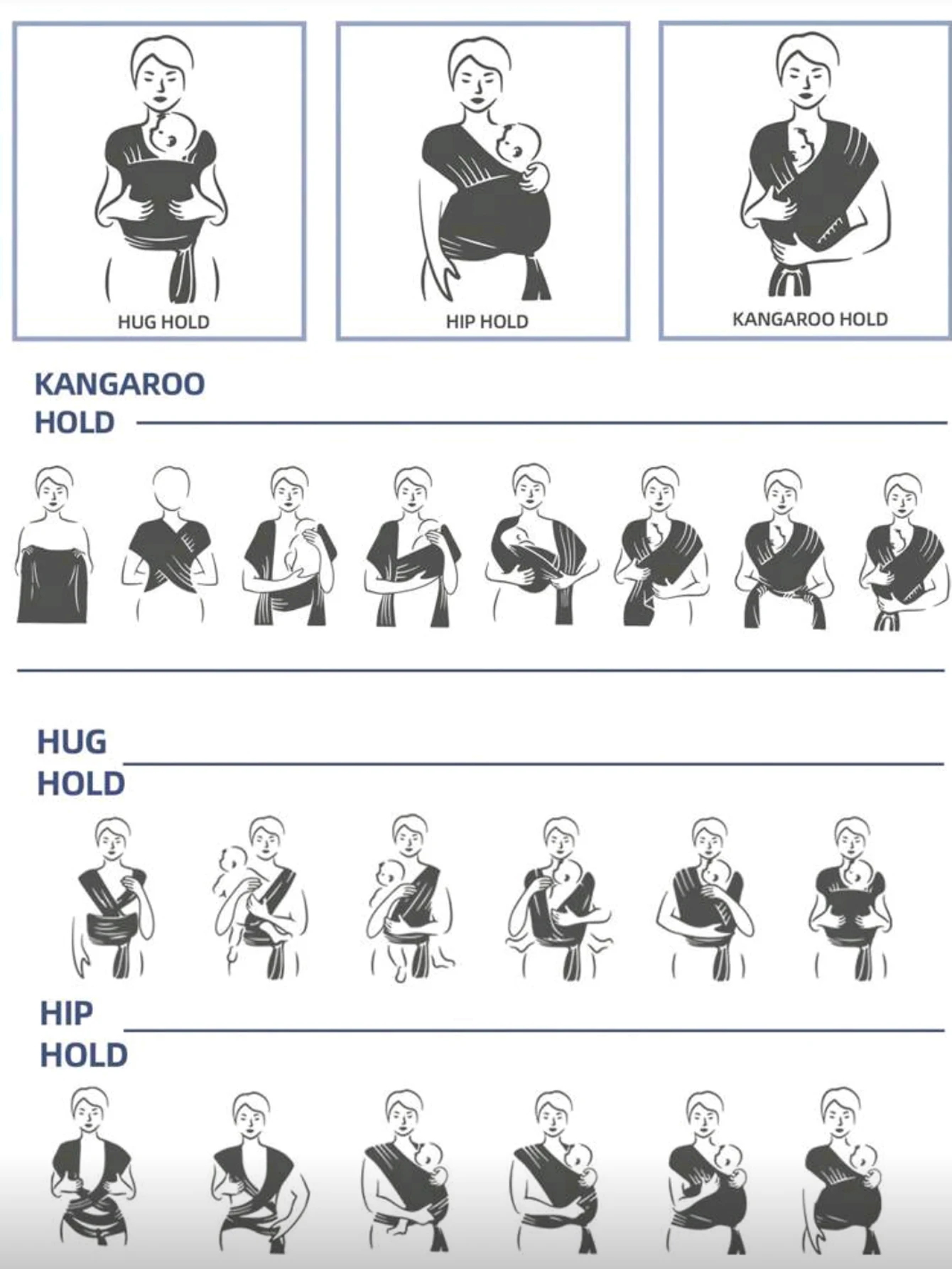 High-Quality Breathable Ergonomic Baby Wrap Carrier Portable Infant Slings Comfortable Baby Wrap Baby Carrier Baby Wrap Strap