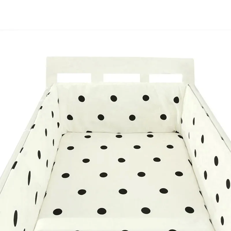 Nordic Stars Baby Bed Thicken Bumpers Zipper Design One-piece Crib Around Cushion Cot Protector Pillows 200*30 CM