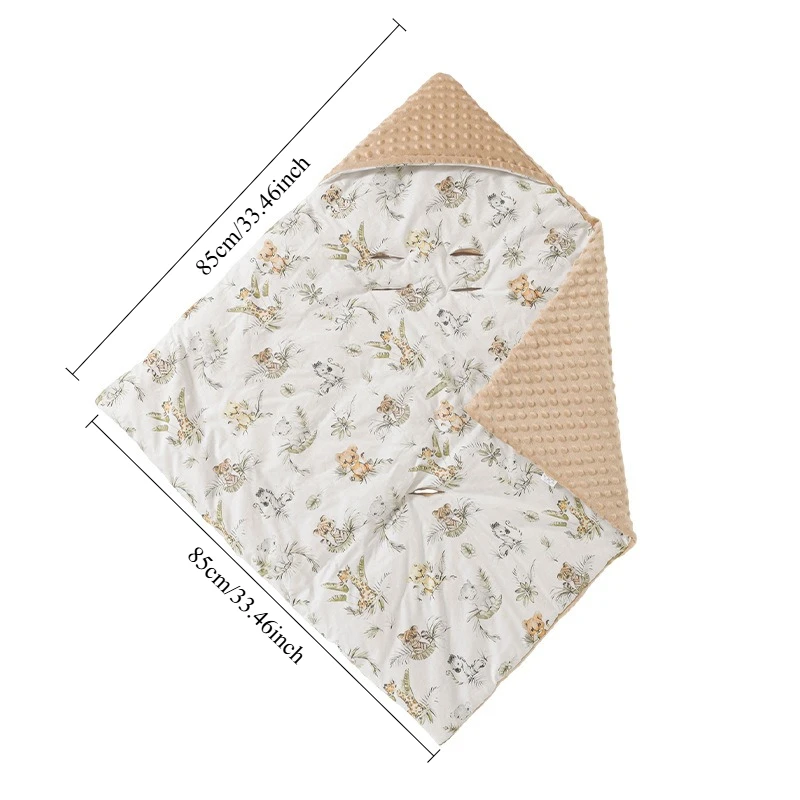 Baby Safety Seat Basket Blanket for Newborn Doudou Fleece Quilt Swaddle Wrap Windproof Hooded Swaddling Blankets Stroller Cover