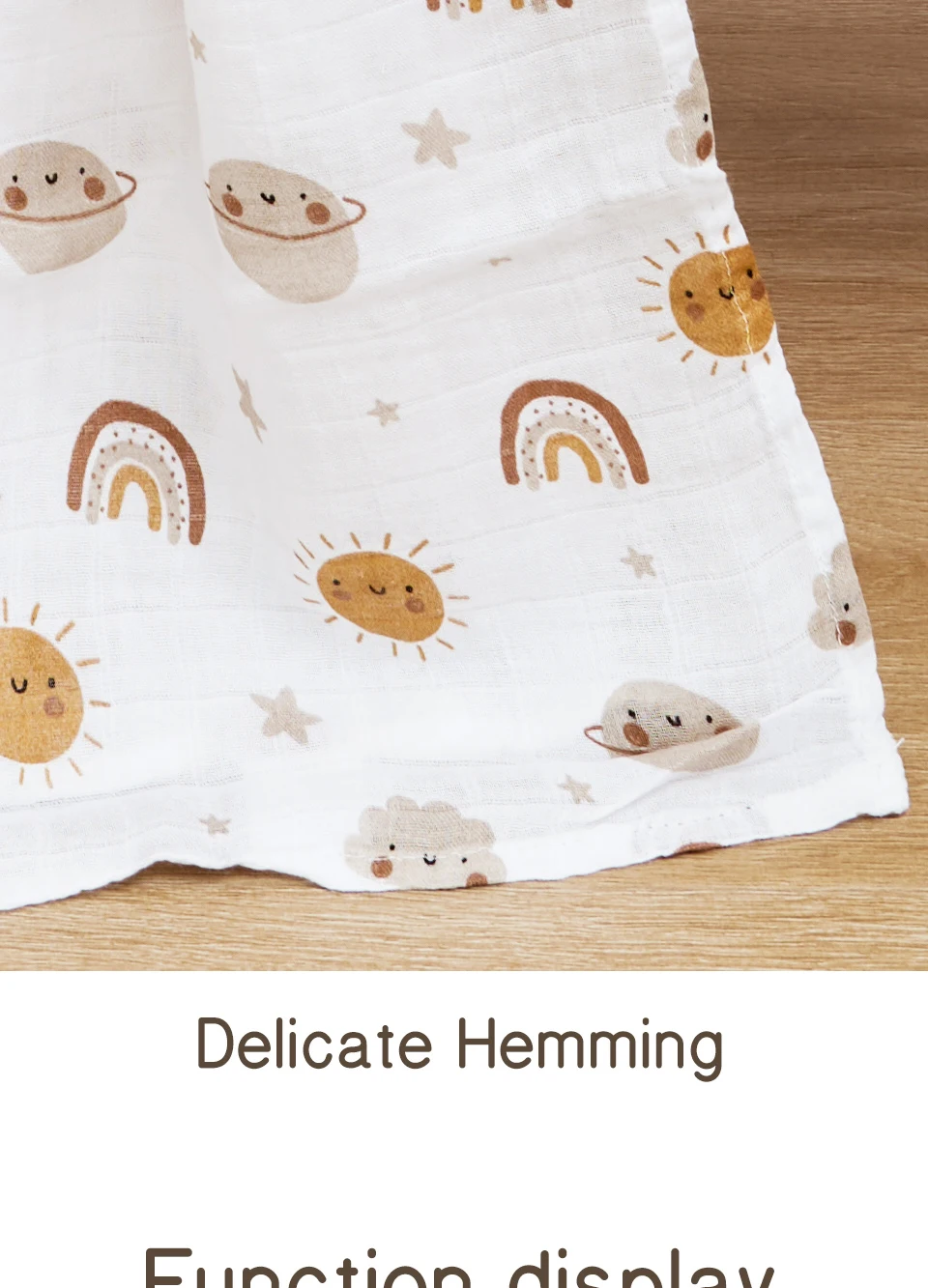 Elinfant 3PCS Bamboo Cotton Muslin Swaddle Blanket Newborn Swaddle Wrap Soft Cozy Nursing Cover Baby Quilt Swaddle Blankets