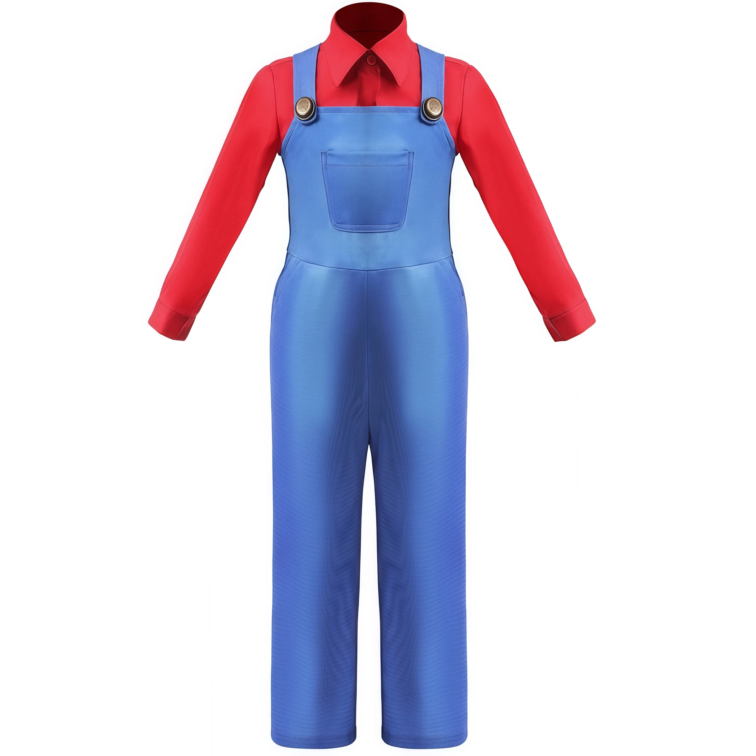 Anime Luigi Bros Game Cosplay Costume Boys Shirt Overall With Accessories For Kids Halloween Birthday Party Performance Outfits