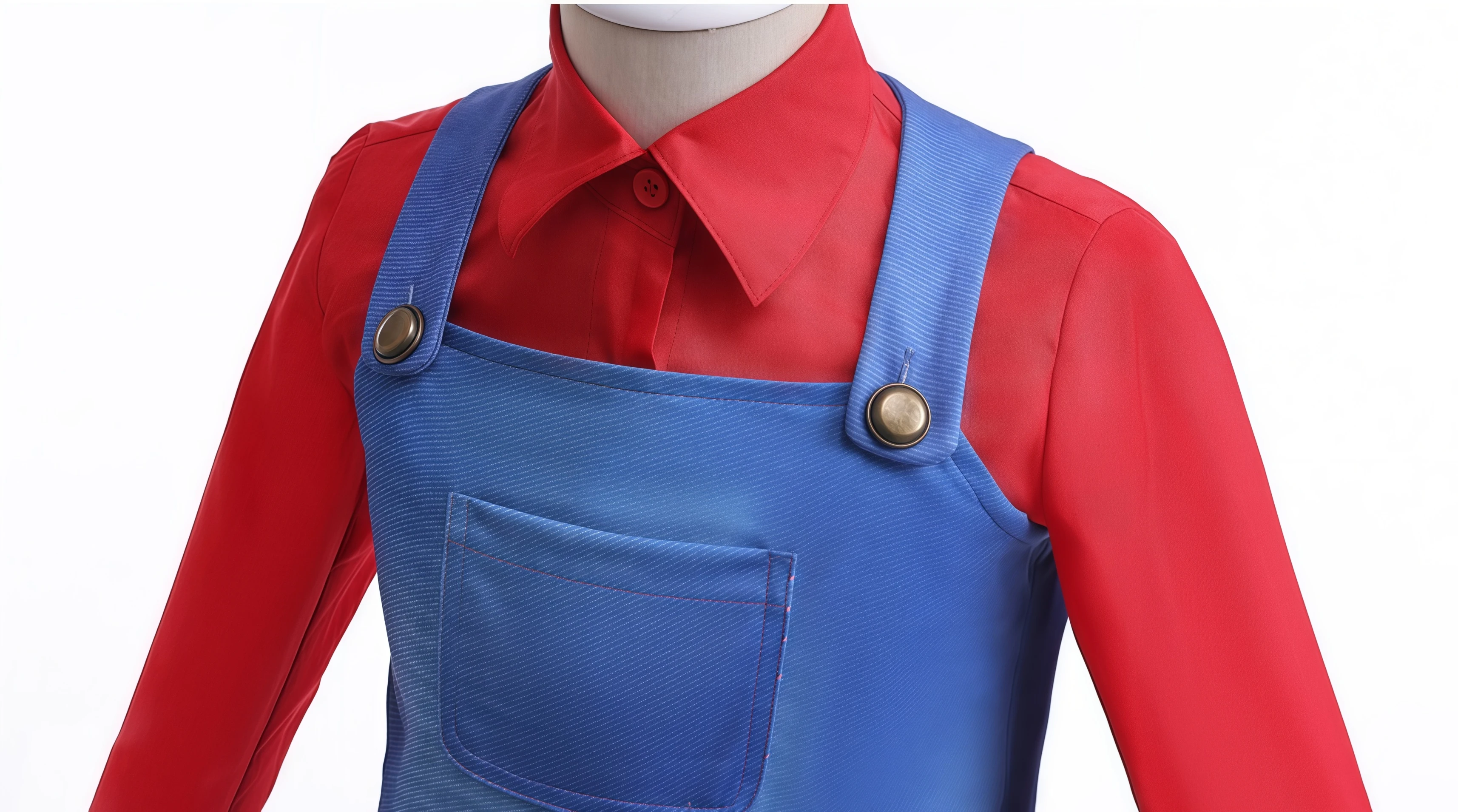 Anime Luigi Bros Game Cosplay Costume Boys Shirt Overall With Accessories For Kids Halloween Birthday Party Performance Outfits