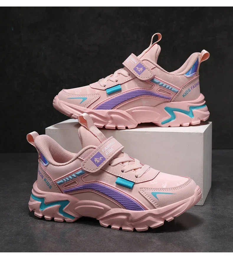 Kids Girls Shoes Running School Breathable Non-slip Sneakers Children Casual Shoes Outdoor Walking Tennis Sport All Season