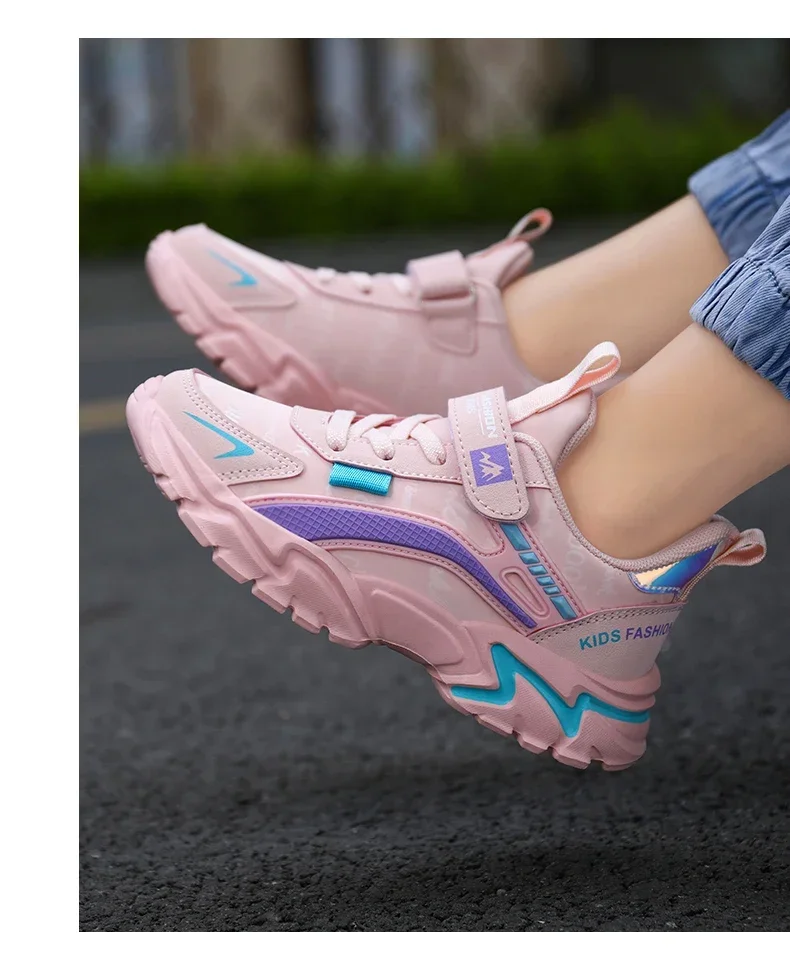 Kids Girls Shoes Running School Breathable Non-slip Sneakers Children Casual Shoes Outdoor Walking Tennis Sport All Season