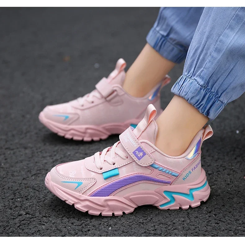 Kids Girls Shoes Running School Breathable Non-slip Sneakers Children Casual Shoes Outdoor Walking Tennis Sport All Season