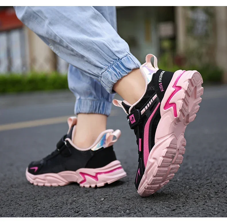 Kids Girls Shoes Running School Breathable Non-slip Sneakers Children Casual Shoes Outdoor Walking Tennis Sport All Season