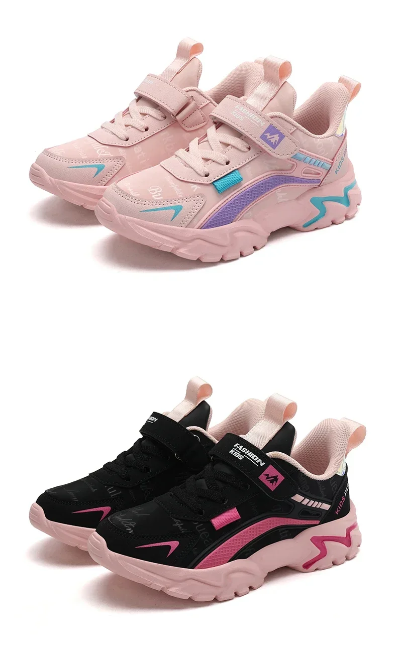 Kids Girls Shoes Running School Breathable Non-slip Sneakers Children Casual Shoes Outdoor Walking Tennis Sport All Season