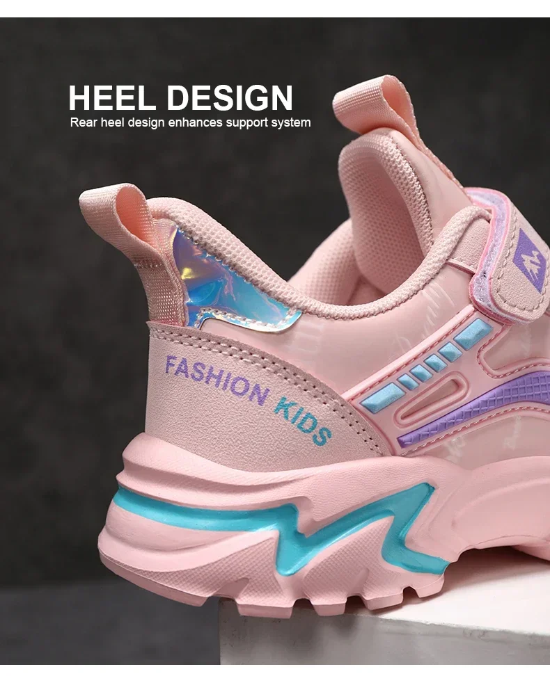Kids Girls Shoes Running School Breathable Non-slip Sneakers Children Casual Shoes Outdoor Walking Tennis Sport All Season