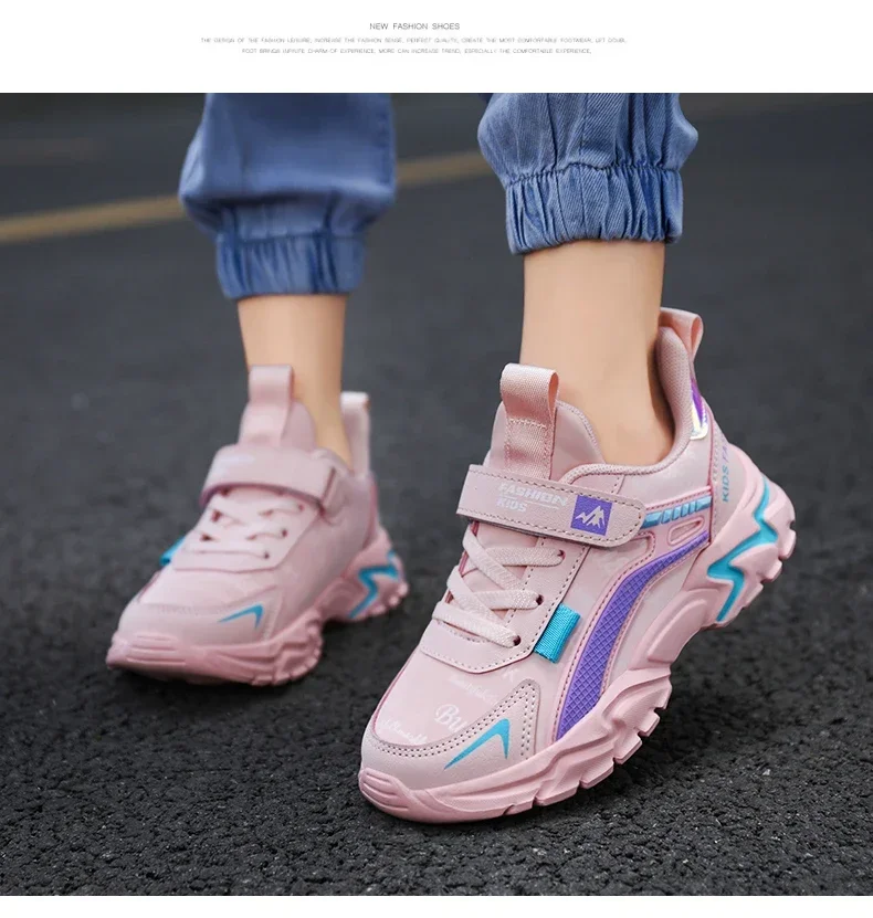 Kids Girls Shoes Running School Breathable Non-slip Sneakers Children Casual Shoes Outdoor Walking Tennis Sport All Season