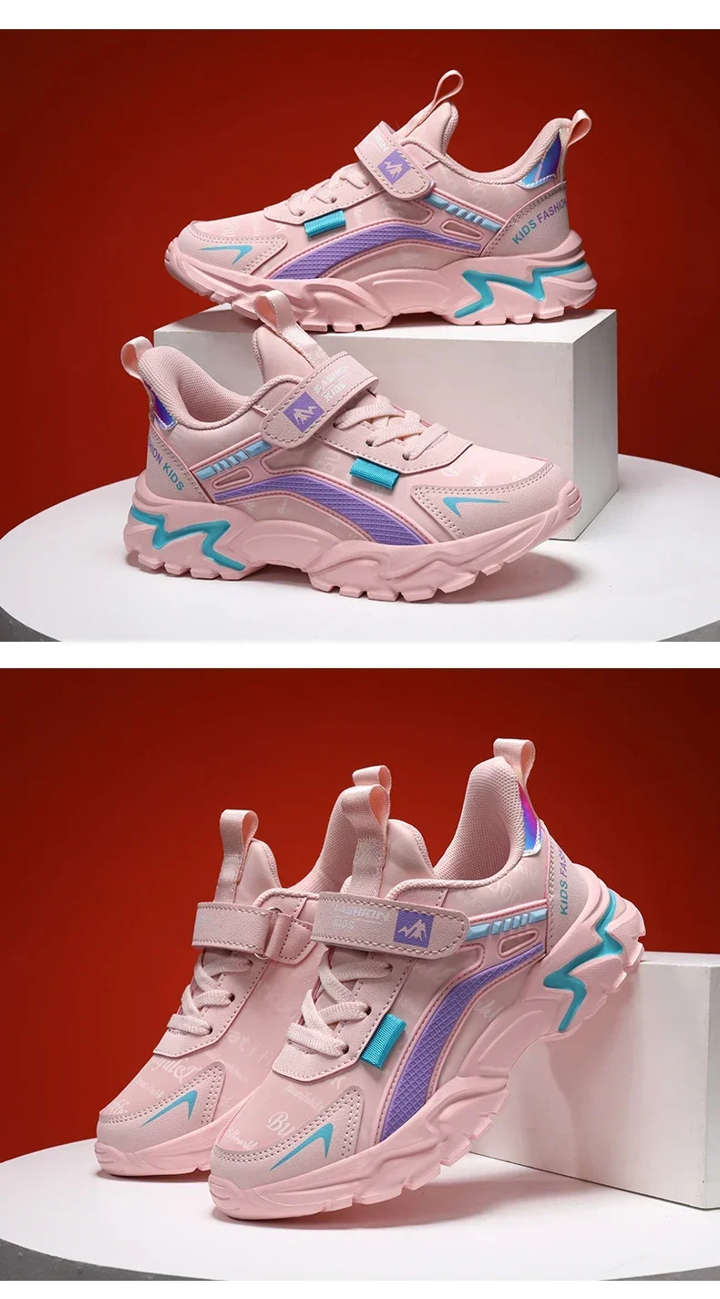 Kids Girls Shoes Running School Breathable Non-slip Sneakers Children Casual Shoes Outdoor Walking Tennis Sport All Season