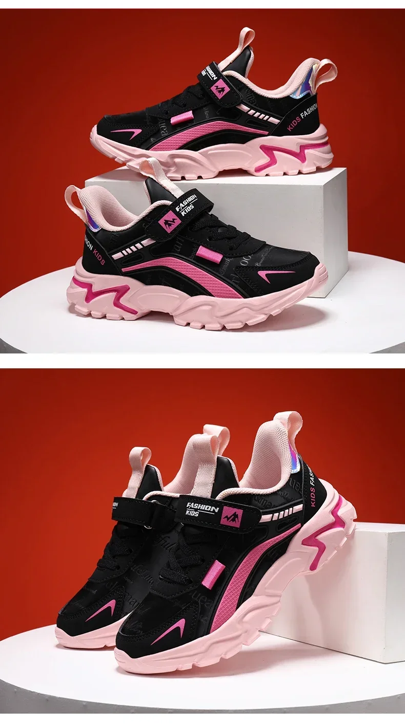 Kids Girls Shoes Running School Breathable Non-slip Sneakers Children Casual Shoes Outdoor Walking Tennis Sport All Season