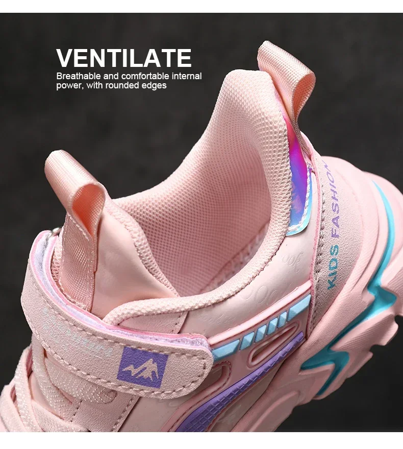 Kids Girls Shoes Running School Breathable Non-slip Sneakers Children Casual Shoes Outdoor Walking Tennis Sport All Season