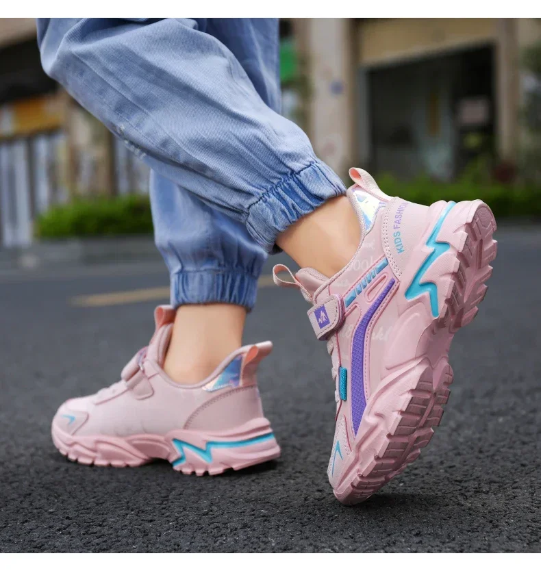 Kids Girls Shoes Running School Breathable Non-slip Sneakers Children Casual Shoes Outdoor Walking Tennis Sport All Season