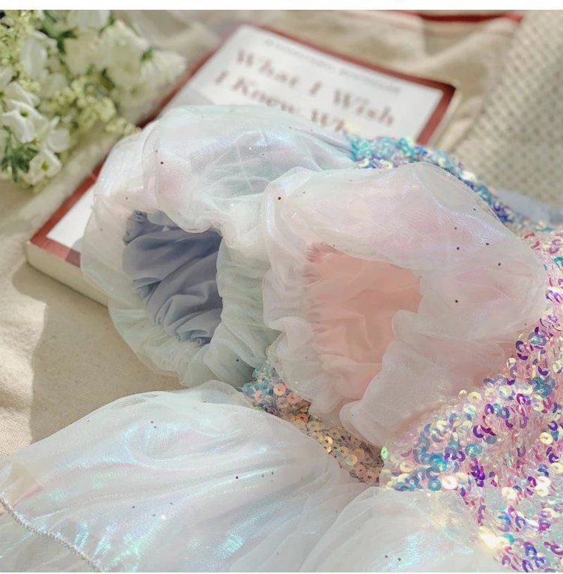 Girls Dress Fairy Tale Role Playing Summer New Mesh Fashion Little Princess Dress Christmas Birthday Gift 2-8 Years Kids Clothes