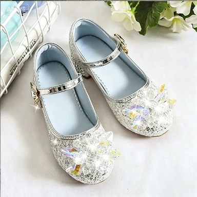 Summer Girls' Sandals Crystal Fashion Girls' Party Casual Shoes Buckle Ball Shoes