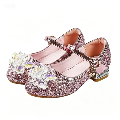 Summer Girls' Sandals Crystal Fashion Girls' Party Casual Shoes Buckle Ball Shoes