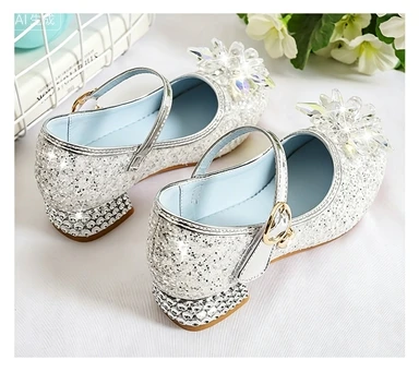 Summer Girls' Sandals Crystal Fashion Girls' Party Casual Shoes Buckle Ball Shoes
