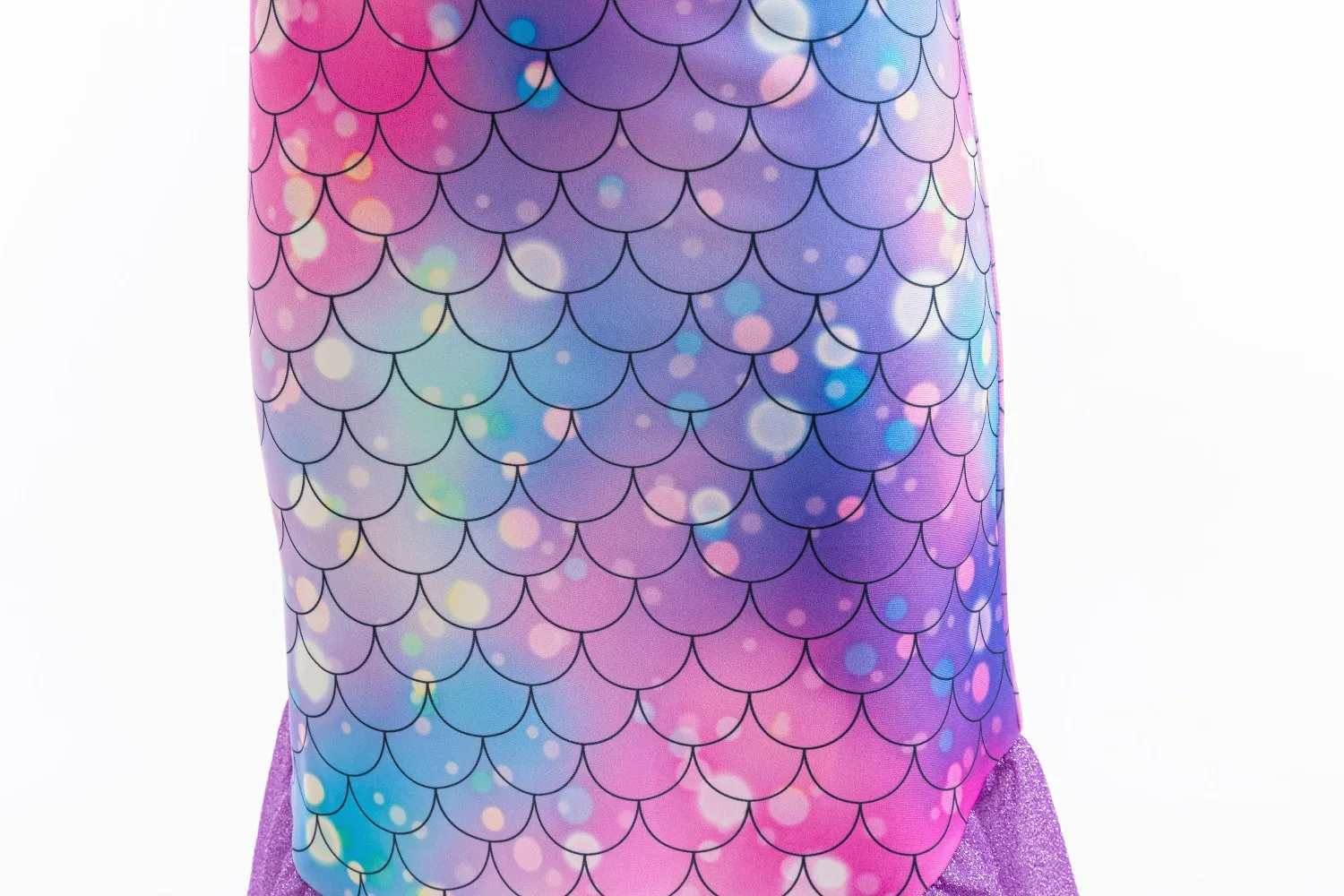 Mermaid Purple Princess Dresses For Girls Fish Patterned Printing Fishtail Costume Halloween Carnival Party Clothes Elegant Gown