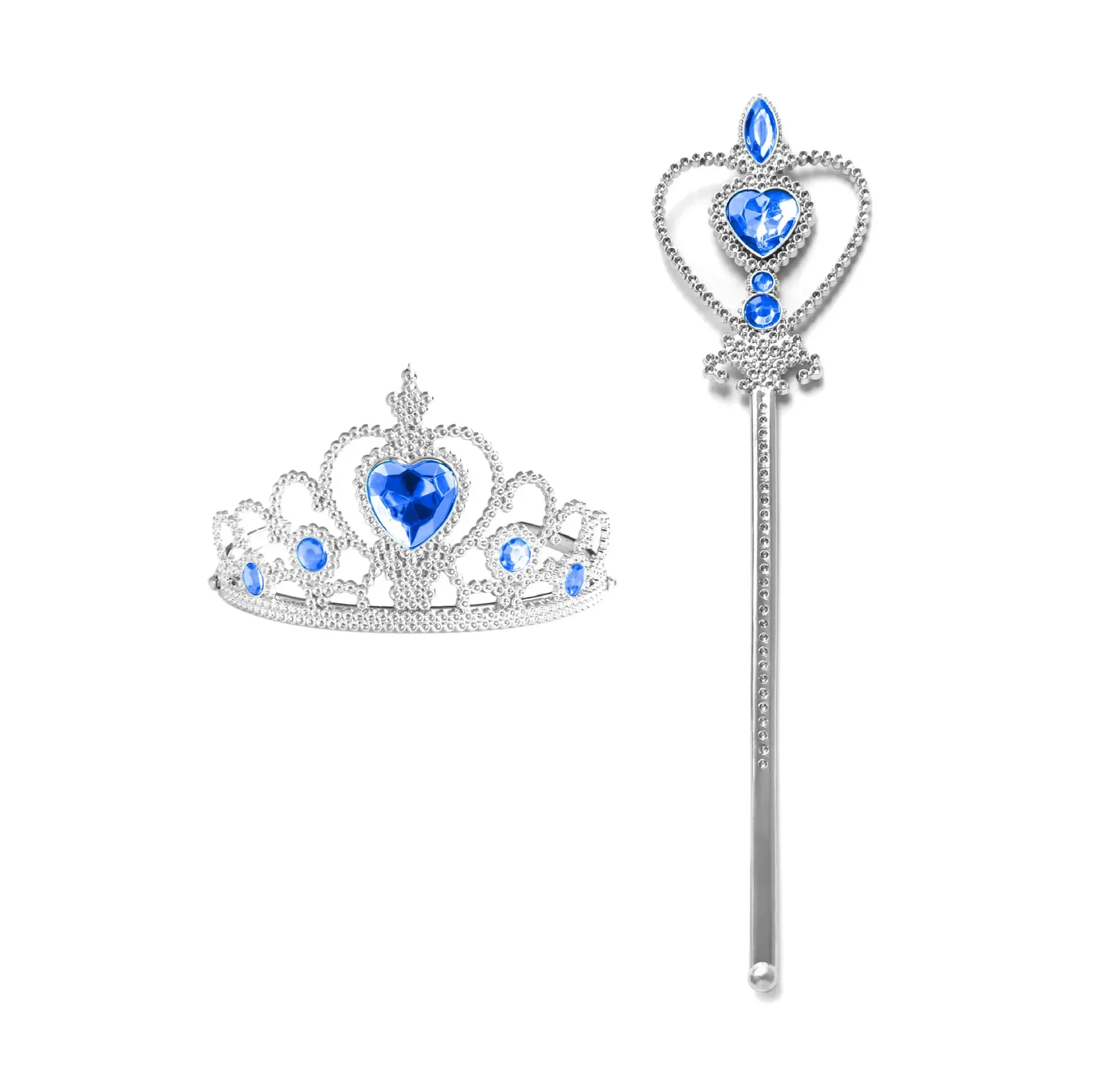 Wholesale 10pcs/Set Girls Princess Dress Up Diamond Crown Magic Wand Children Play Toys Elsa Snowflake Wand Kids Party Favor