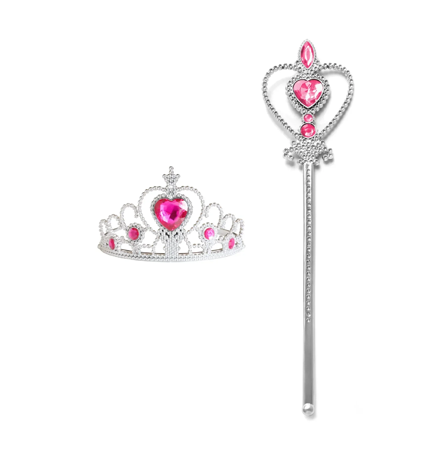 Wholesale 10pcs/Set Girls Princess Dress Up Diamond Crown Magic Wand Children Play Toys Elsa Snowflake Wand Kids Party Favor