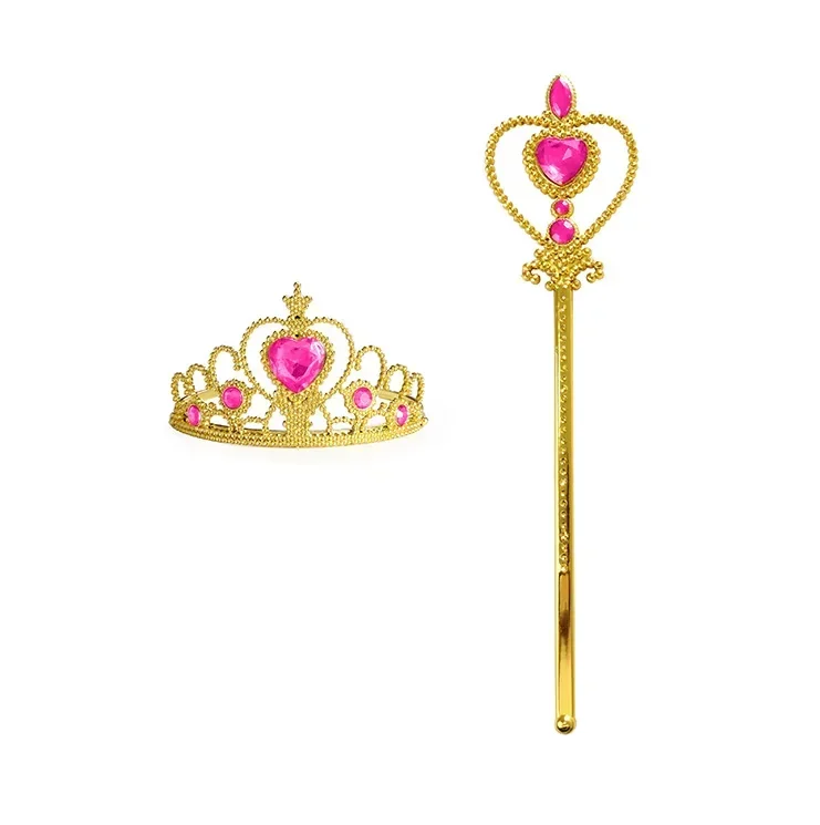 Wholesale 10pcs/Set Girls Princess Dress Up Diamond Crown Magic Wand Children Play Toys Elsa Snowflake Wand Kids Party Favor