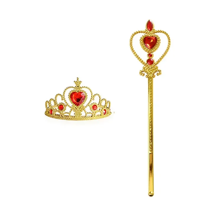 Wholesale 10pcs/Set Girls Princess Dress Up Diamond Crown Magic Wand Children Play Toys Elsa Snowflake Wand Kids Party Favor