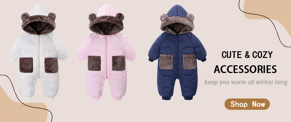KLFLGD0-3 Years Old Winter Baby Outdoor Clothing Fur Lining Warm Toddler Girl Boy Jumpsuit Cartoon Plus Velvet Baby Jumpsuit