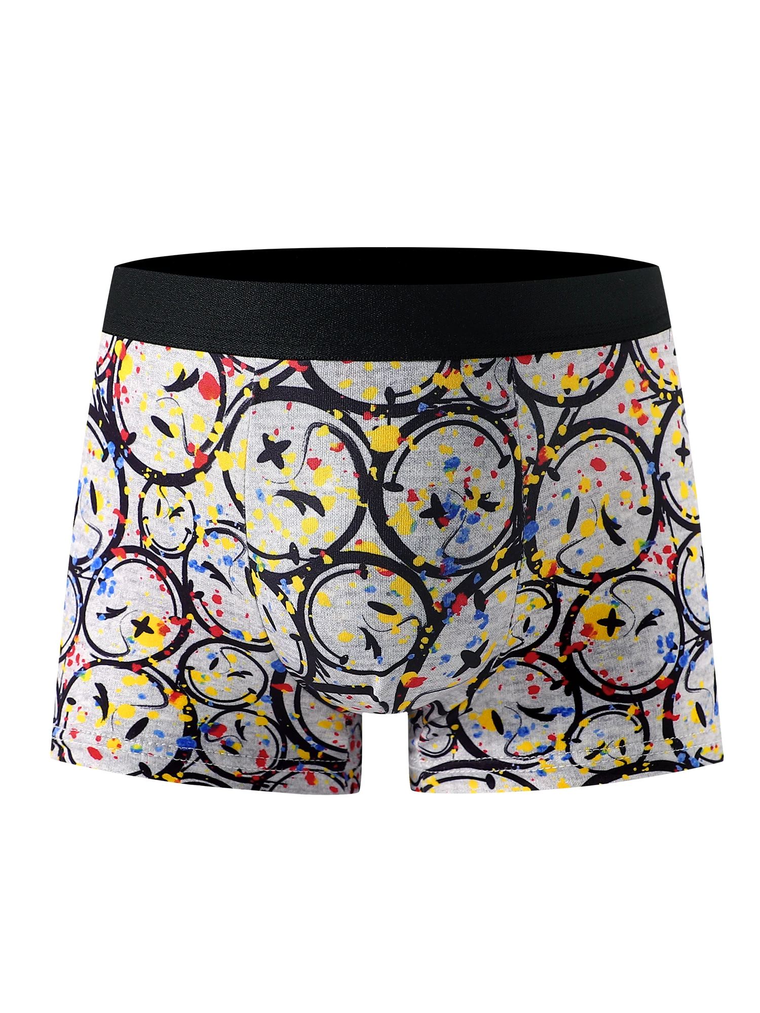 7-Piece Mixed Set of Boys' Boxer Briefs with Prints, Comfortable and Soft for Home Wear, Cute Student Underwear Suitable for Ages 4-12
