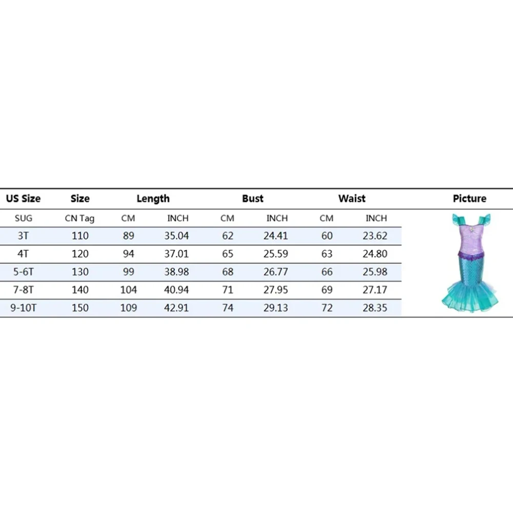 Girls Mermaid Costume Princess Kids Purple Dress Cosplay Children Clothing Fancy Carnival Birthday Party Dresses