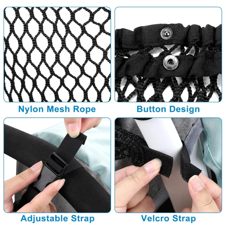 1-Piece Universal Baby Stroller Storage Bag, Polyester Mesh Bag, Suitable for Strollers, Non-Slip and Adjustable, Stroller Mesh Storage Bag Accessories