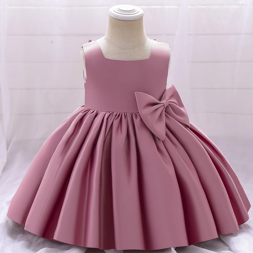 Toddler Bow Party Baby Girls Dress Elegant 1st Birthday Baptism Bridesmaids Princess Dresses for Girl Gala Wedding Prom Costumes