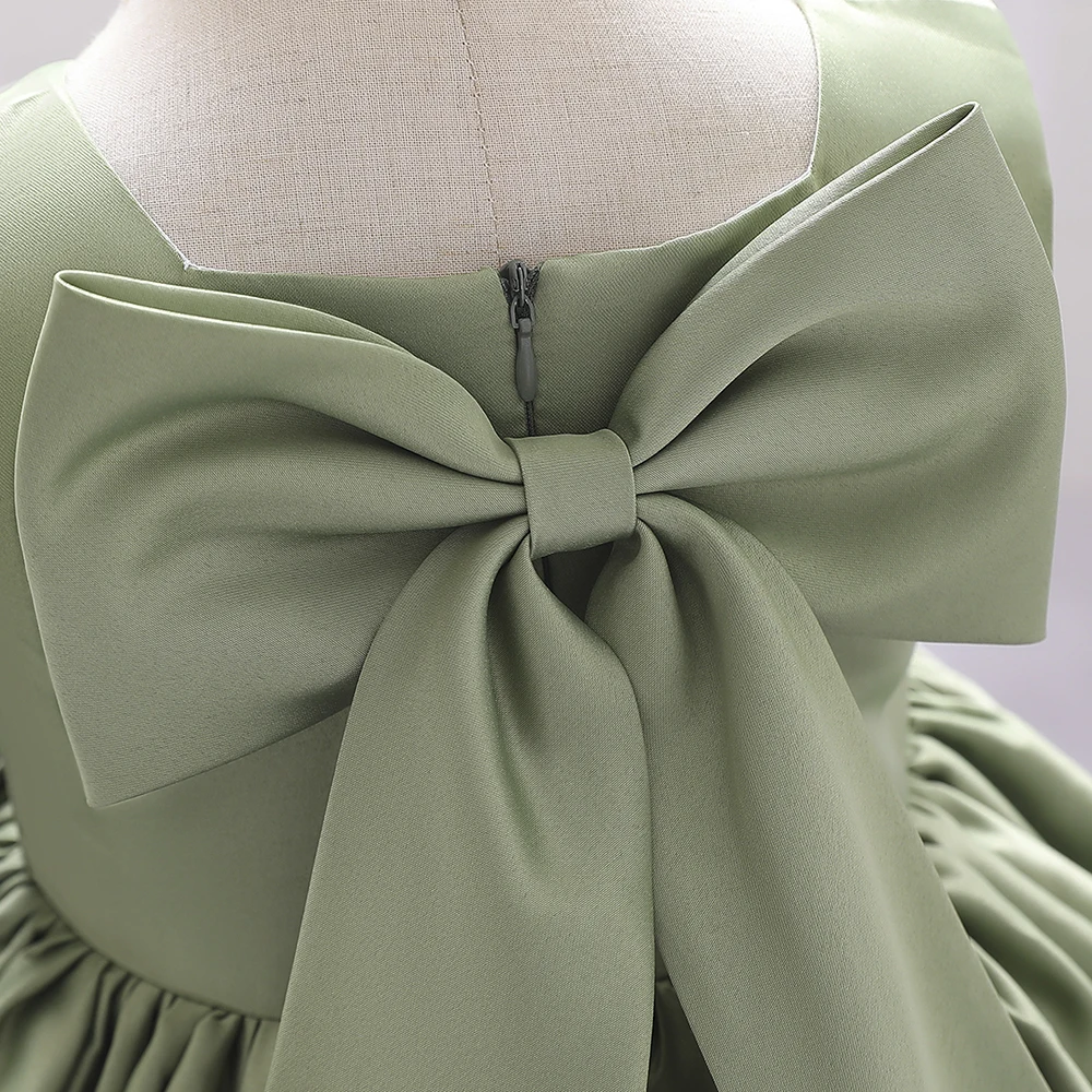 Toddler Bow Party Baby Girls Dress Elegant 1st Birthday Baptism Bridesmaids Princess Dresses for Girl Gala Wedding Prom Costumes
