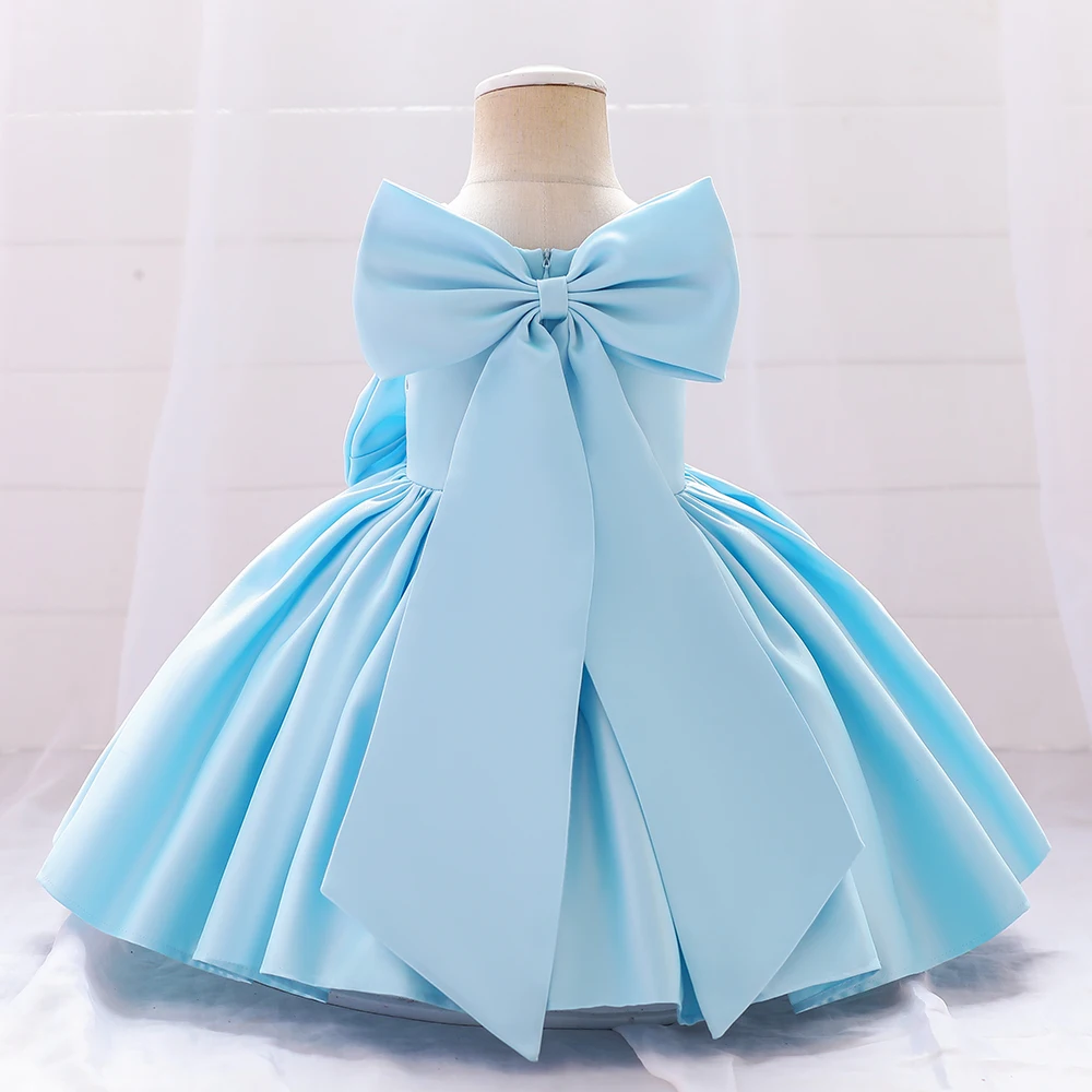 Toddler Bow Party Baby Girls Dress Elegant 1st Birthday Baptism Bridesmaids Princess Dresses for Girl Gala Wedding Prom Costumes