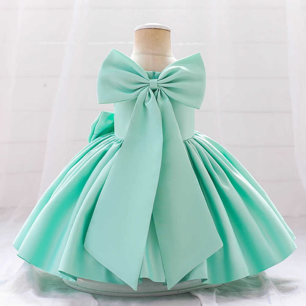 Toddler Bow Party Baby Girls Dress Elegant 1st Birthday Baptism Bridesmaids Princess Dresses for Girl Gala Wedding Prom Costumes
